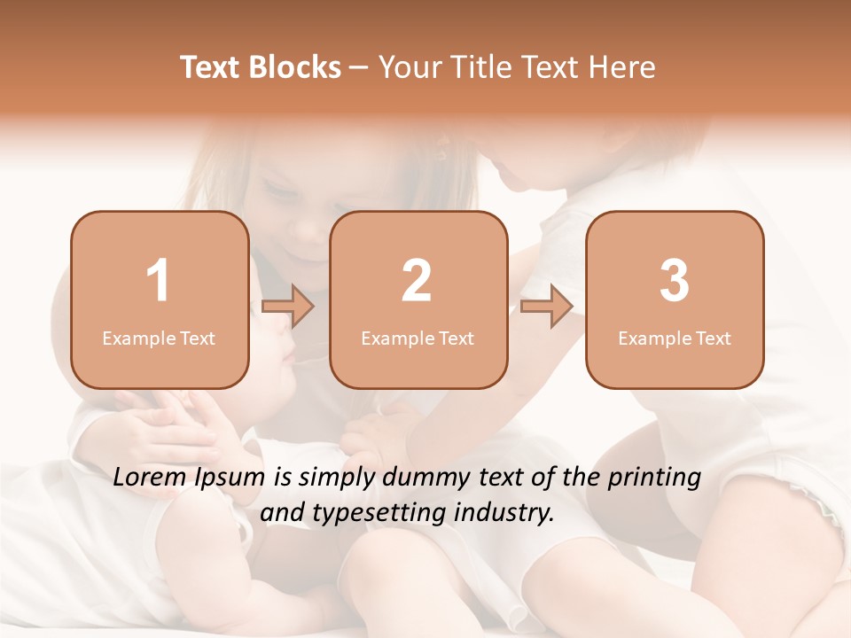 Three Cute Little Girls - One, Two And Three Years Old PowerPoint Template
