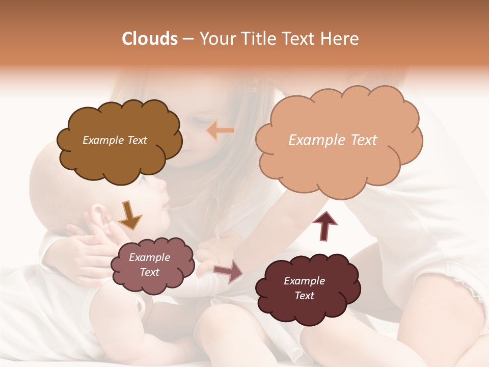 Three Cute Little Girls - One, Two And Three Years Old PowerPoint Template