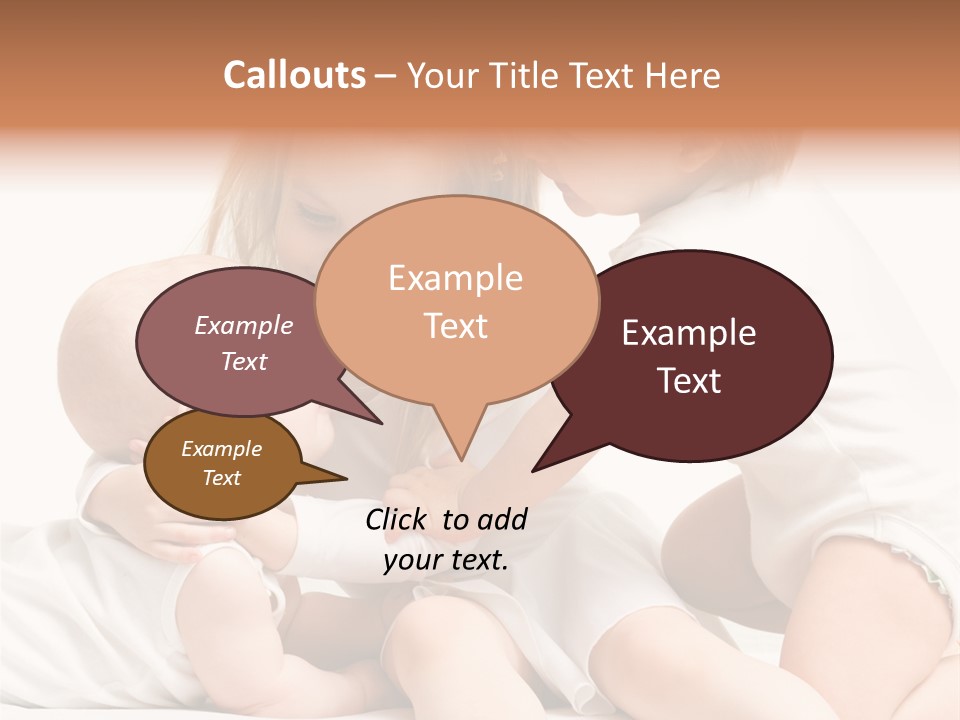 Three Cute Little Girls - One, Two And Three Years Old PowerPoint Template