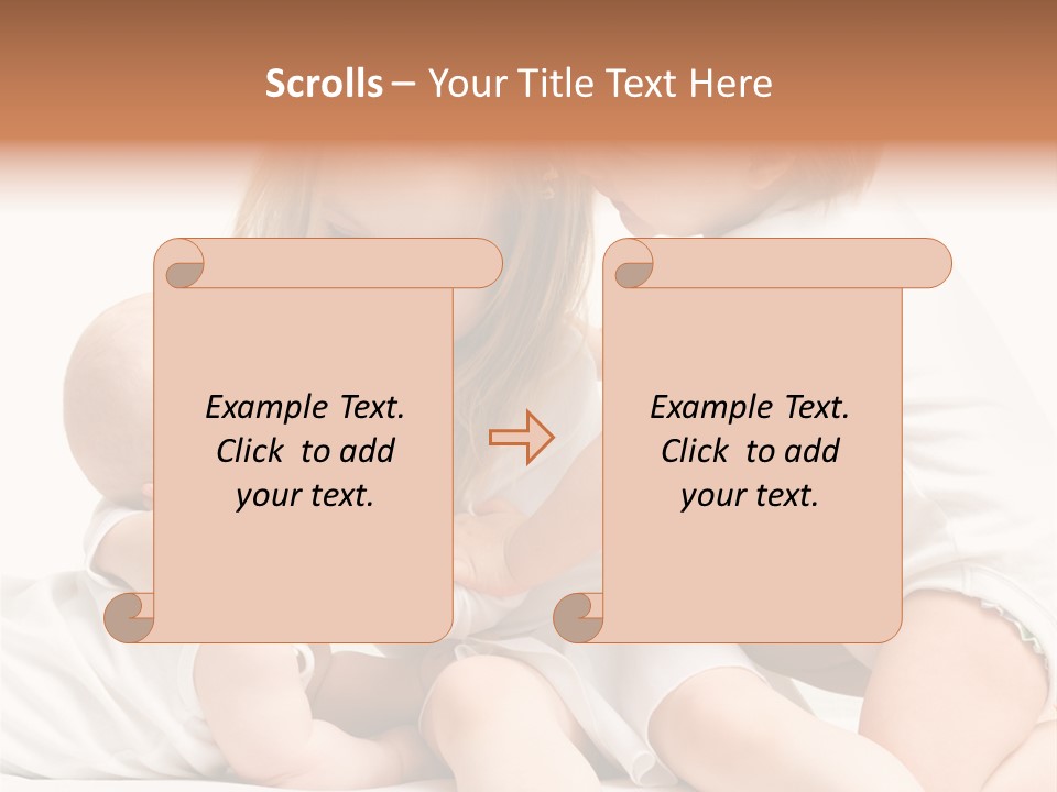 Three Cute Little Girls - One, Two And Three Years Old PowerPoint Template
