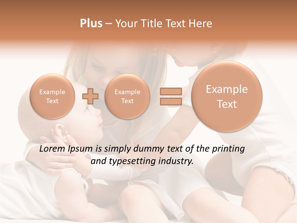 Three Cute Little Girls - One, Two And Three Years Old PowerPoint Template