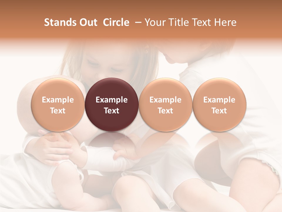 Three Cute Little Girls - One, Two And Three Years Old PowerPoint Template