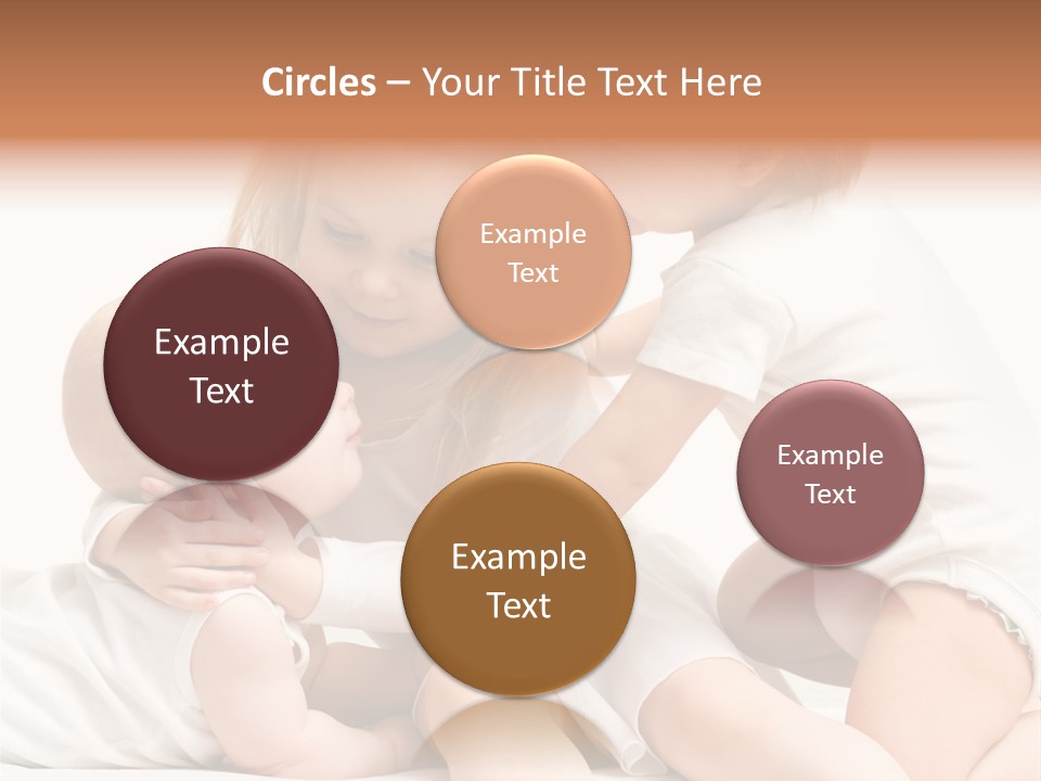 Three Cute Little Girls - One, Two And Three Years Old PowerPoint Template