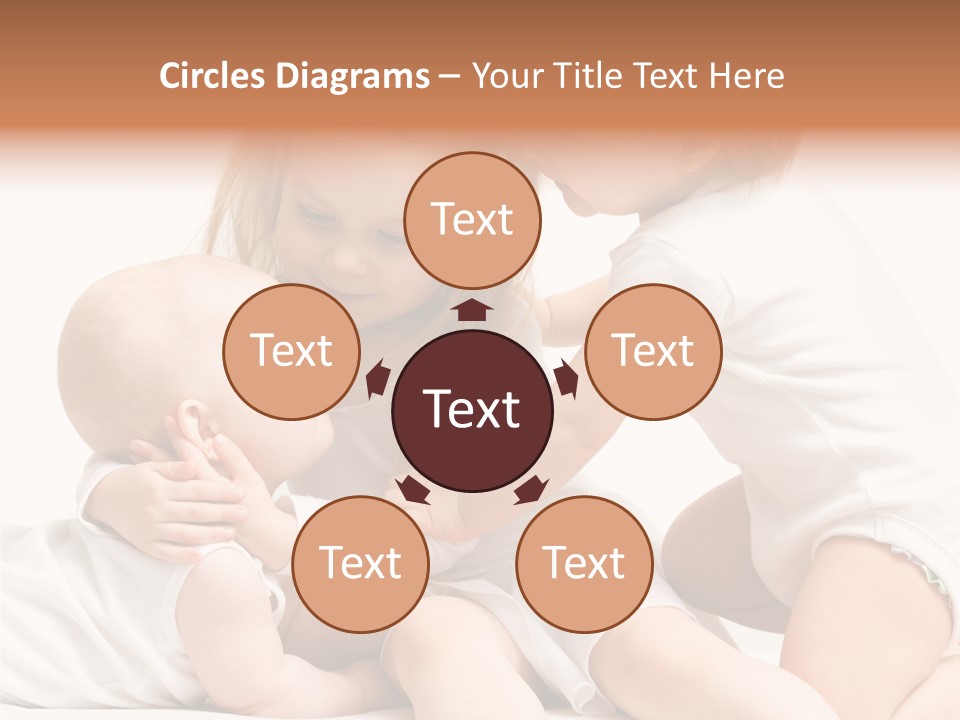 Three Cute Little Girls - One, Two And Three Years Old PowerPoint Template