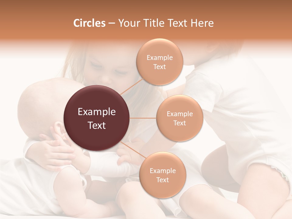 Three Cute Little Girls - One, Two And Three Years Old PowerPoint Template