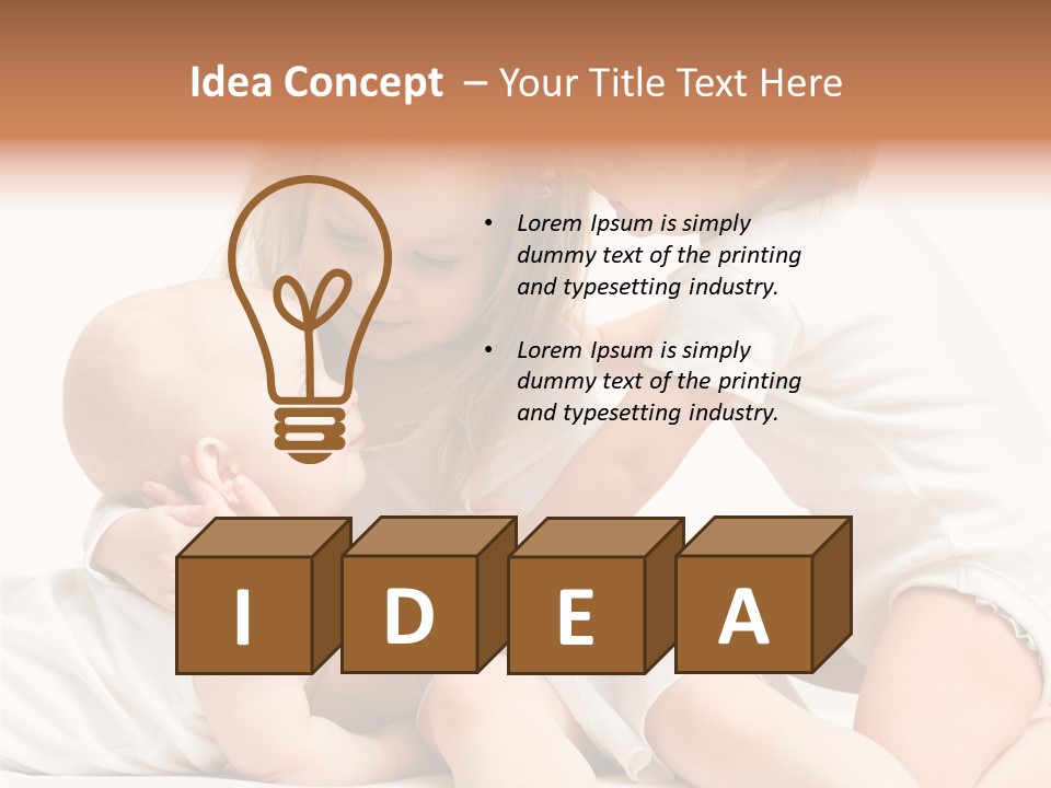 Three Cute Little Girls - One, Two And Three Years Old PowerPoint Template