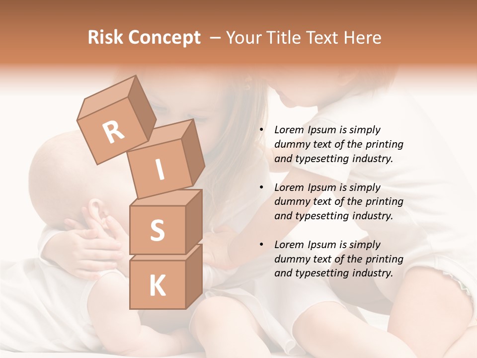 Three Cute Little Girls - One, Two And Three Years Old PowerPoint Template