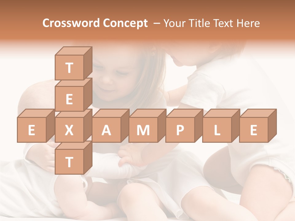 Three Cute Little Girls - One, Two And Three Years Old PowerPoint Template