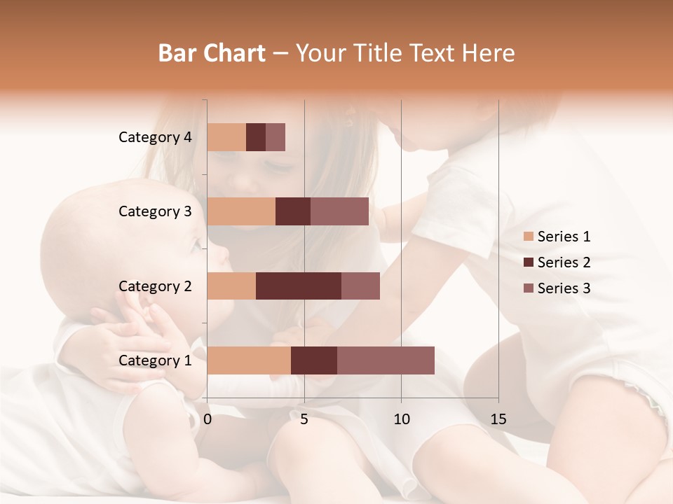 Three Cute Little Girls - One, Two And Three Years Old PowerPoint Template