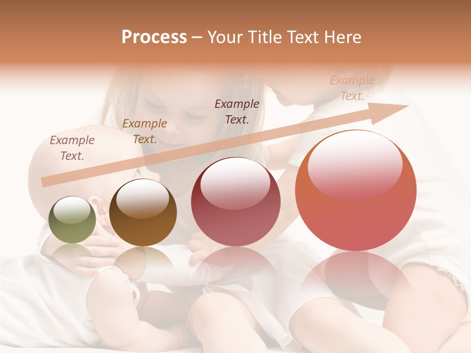 Three Cute Little Girls - One, Two And Three Years Old PowerPoint Template