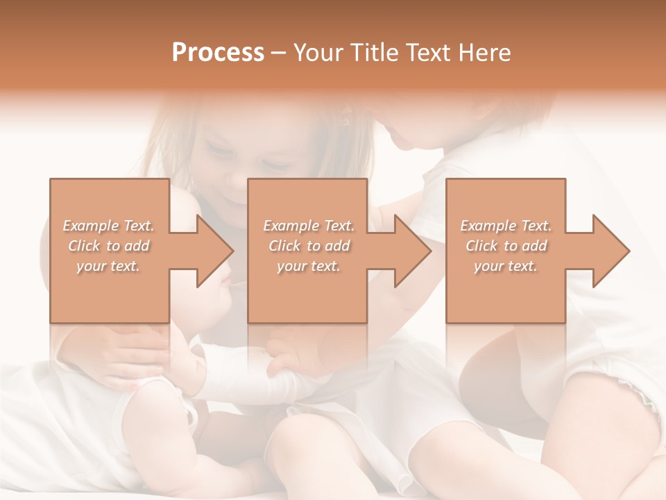 Three Cute Little Girls - One, Two And Three Years Old PowerPoint Template