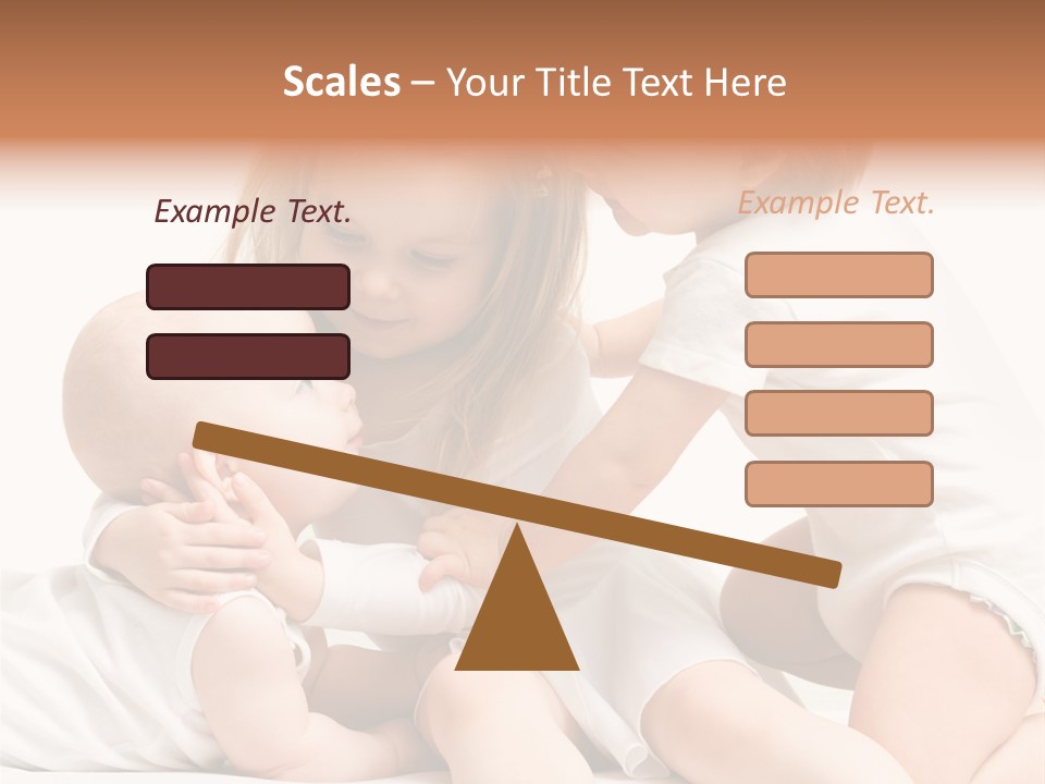 Three Cute Little Girls - One, Two And Three Years Old PowerPoint Template