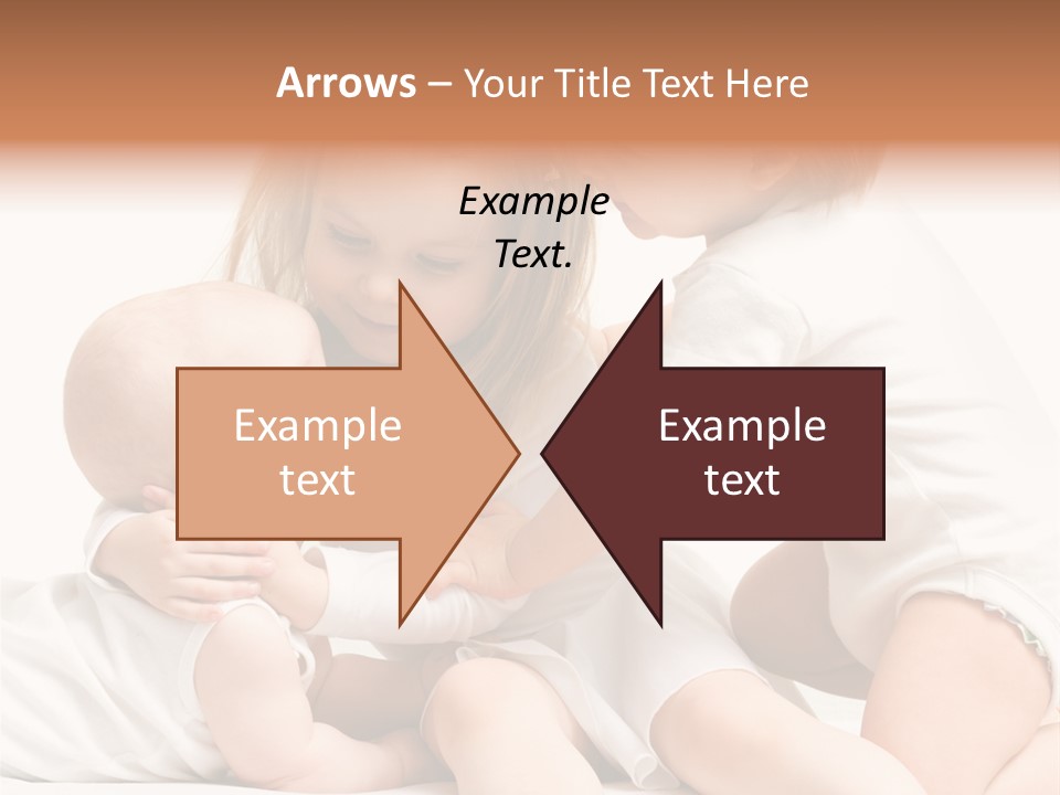 Three Cute Little Girls - One, Two And Three Years Old PowerPoint Template