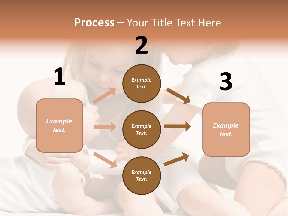 Three Cute Little Girls - One, Two And Three Years Old PowerPoint Template
