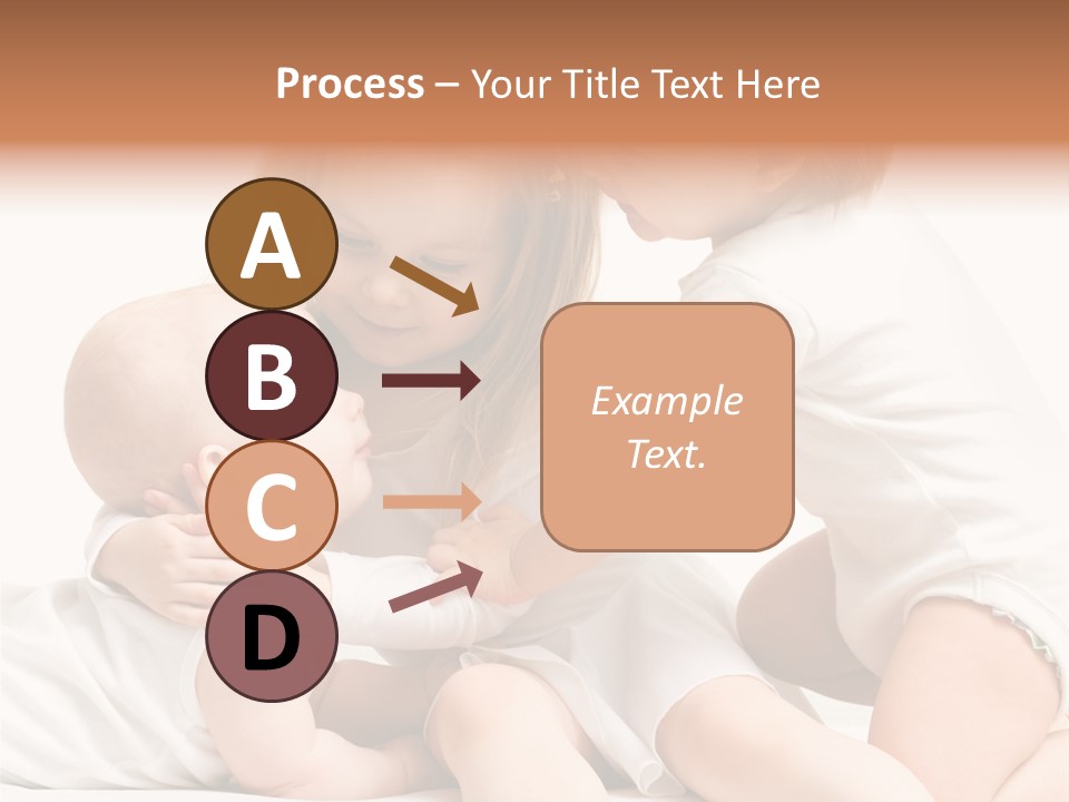 Three Cute Little Girls - One, Two And Three Years Old PowerPoint Template