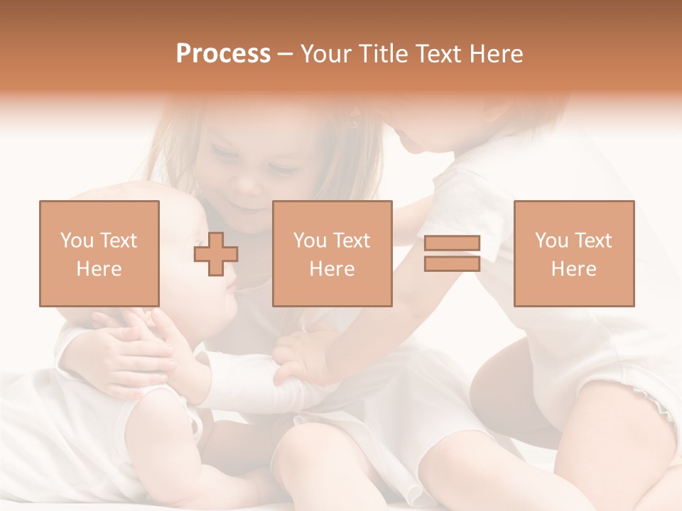 Three Cute Little Girls - One, Two And Three Years Old PowerPoint Template