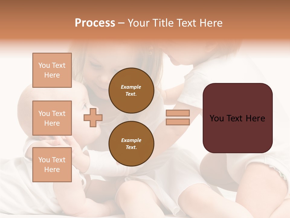 Three Cute Little Girls - One, Two And Three Years Old PowerPoint Template