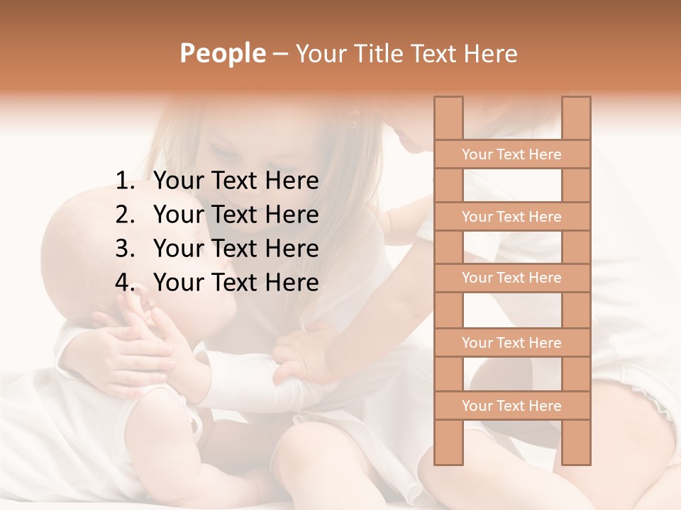Three Cute Little Girls - One, Two And Three Years Old PowerPoint Template