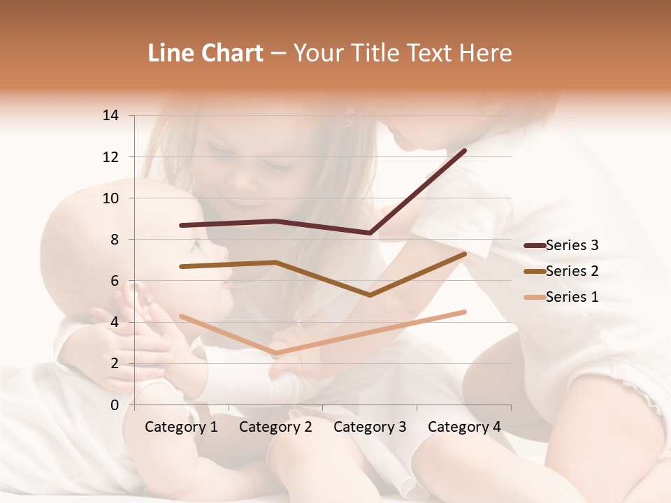 Three Cute Little Girls - One, Two And Three Years Old PowerPoint Template