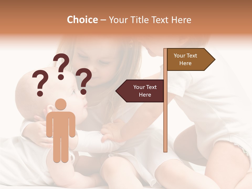 Three Cute Little Girls - One, Two And Three Years Old PowerPoint Template
