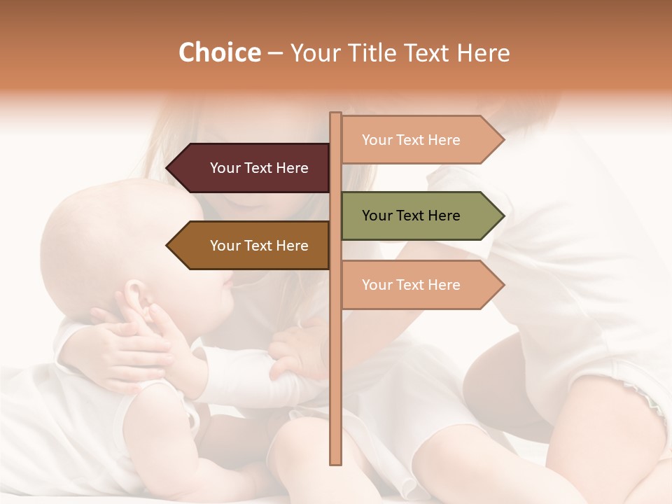 Three Cute Little Girls - One, Two And Three Years Old PowerPoint Template