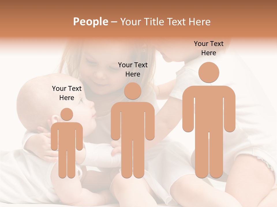 Three Cute Little Girls - One, Two And Three Years Old PowerPoint Template