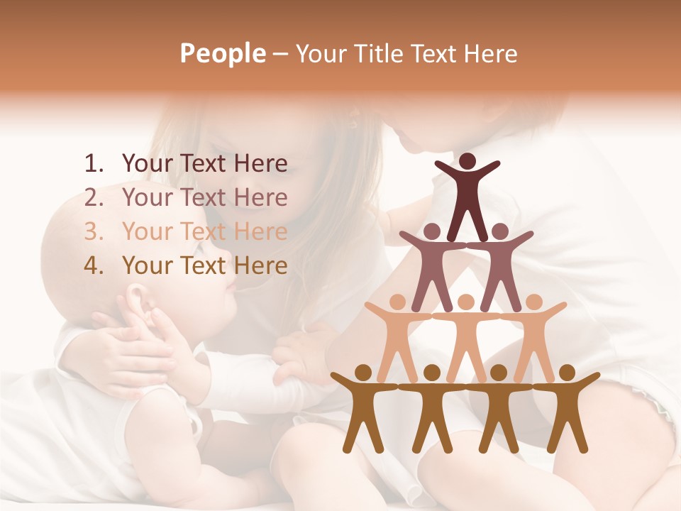 Three Cute Little Girls - One, Two And Three Years Old PowerPoint Template