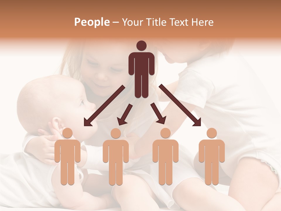 Three Cute Little Girls - One, Two And Three Years Old PowerPoint Template