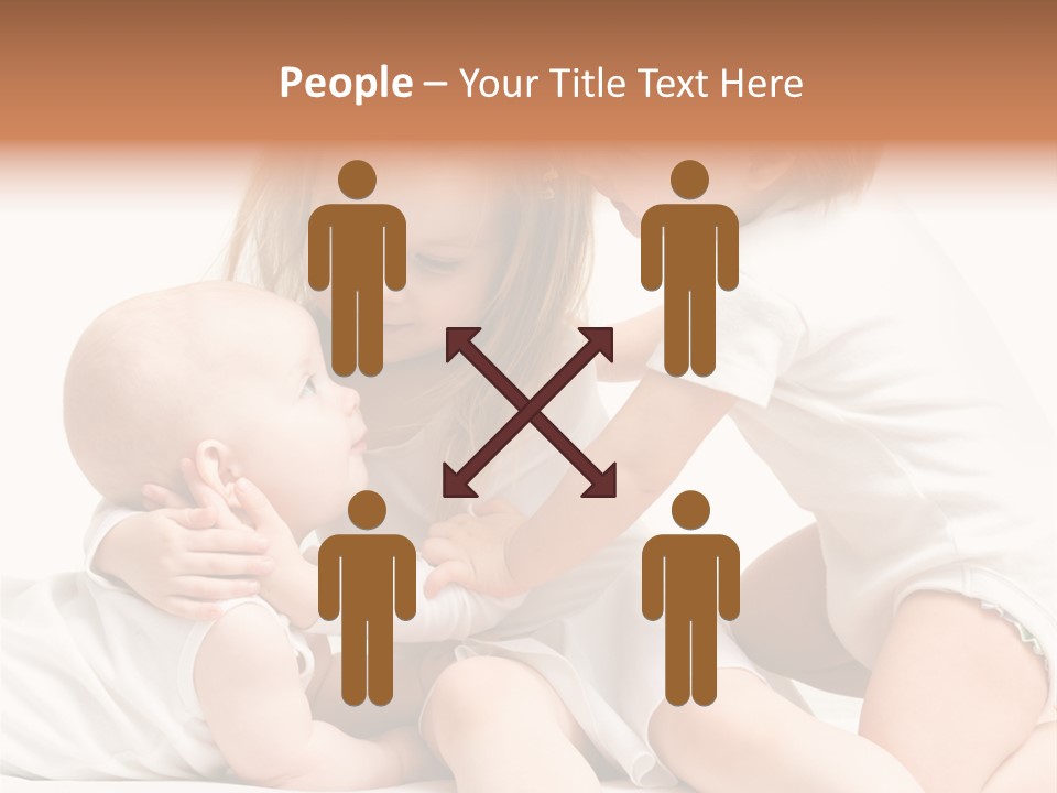 Three Cute Little Girls - One, Two And Three Years Old PowerPoint Template