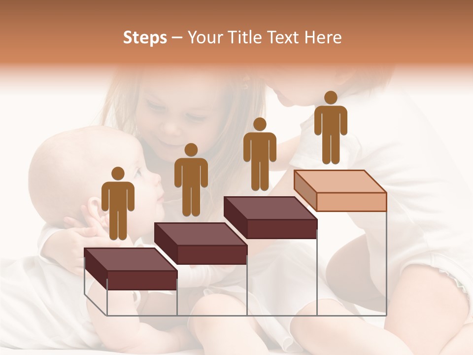 Three Cute Little Girls - One, Two And Three Years Old PowerPoint Template