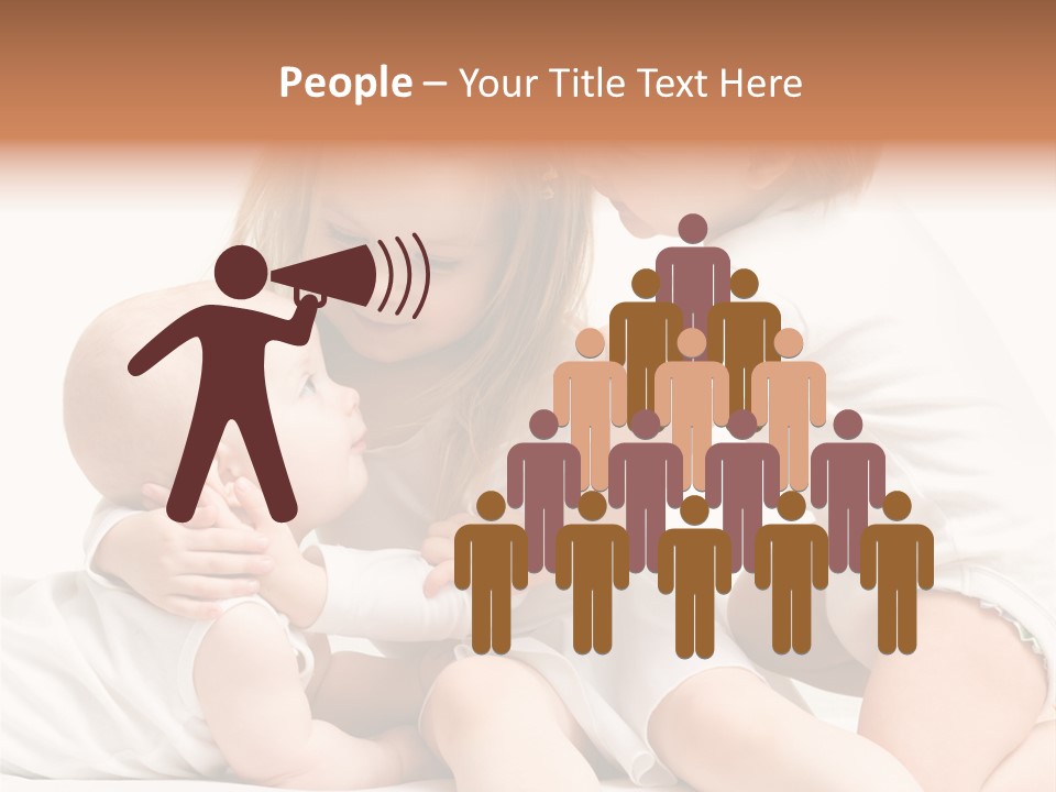 Three Cute Little Girls - One, Two And Three Years Old PowerPoint Template