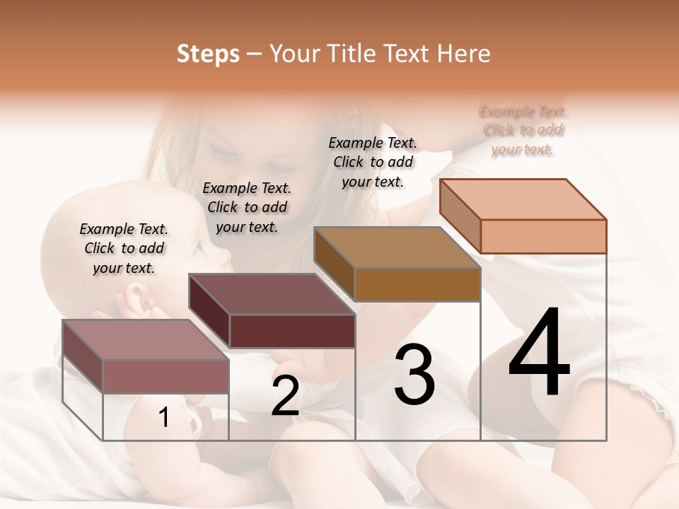 Three Cute Little Girls - One, Two And Three Years Old PowerPoint Template