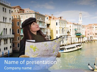 Tourist Attractions: This Girl Got Lost In Venice PowerPoint Template