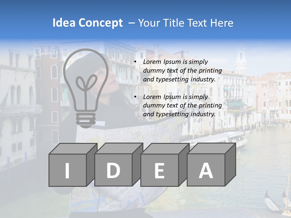 Tourist Attractions: This Girl Got Lost In Venice PowerPoint Template