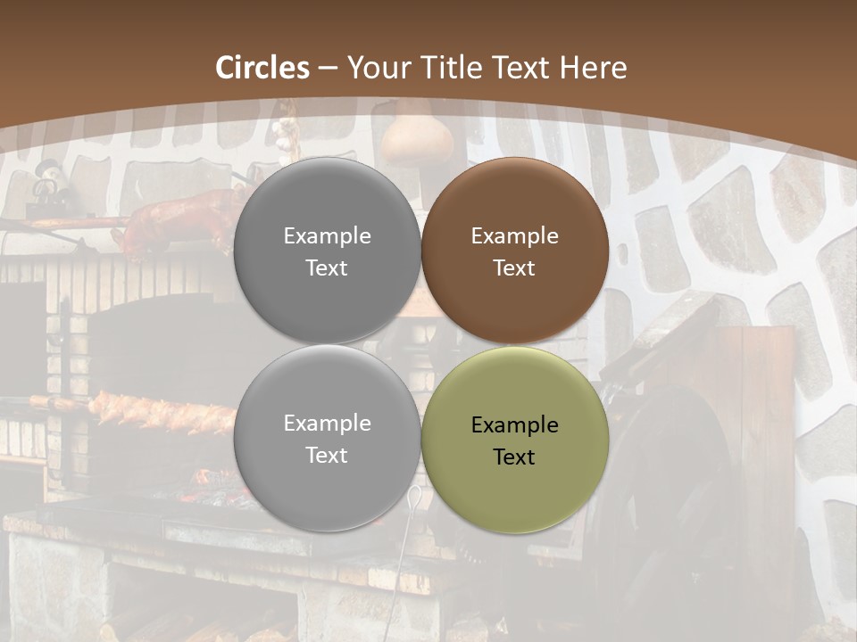 A Brick Oven With A Large Wheel On Top Of It PowerPoint Template