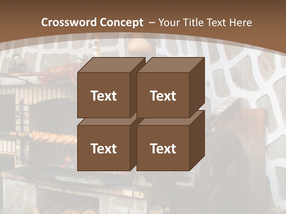 A Brick Oven With A Large Wheel On Top Of It PowerPoint Template