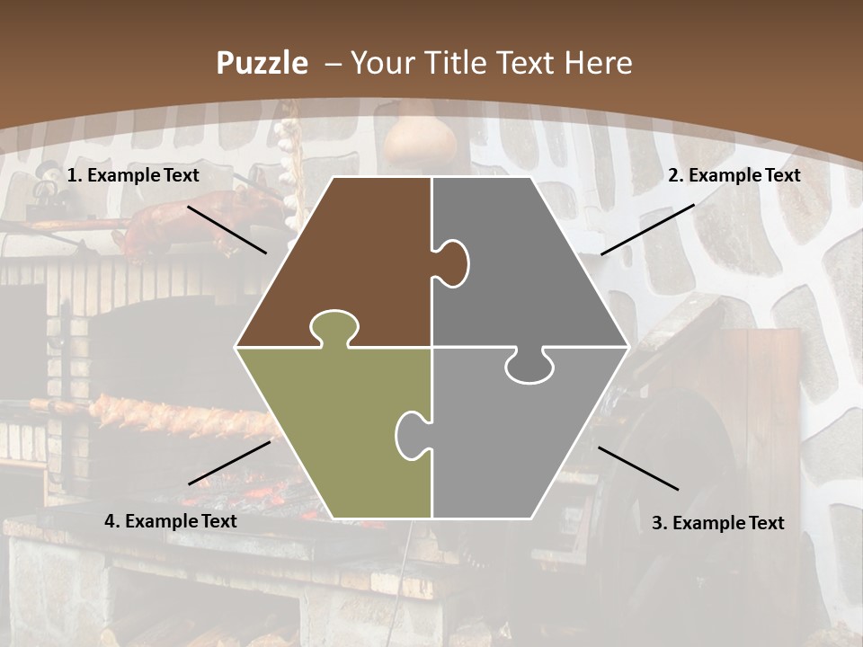 A Brick Oven With A Large Wheel On Top Of It PowerPoint Template