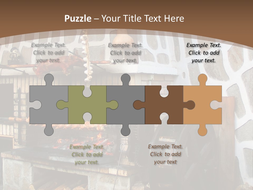 A Brick Oven With A Large Wheel On Top Of It PowerPoint Template