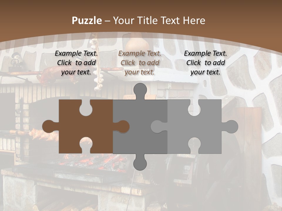 A Brick Oven With A Large Wheel On Top Of It PowerPoint Template