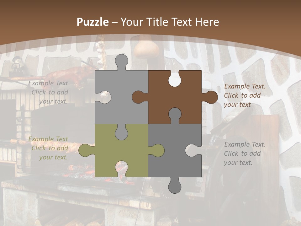 A Brick Oven With A Large Wheel On Top Of It PowerPoint Template