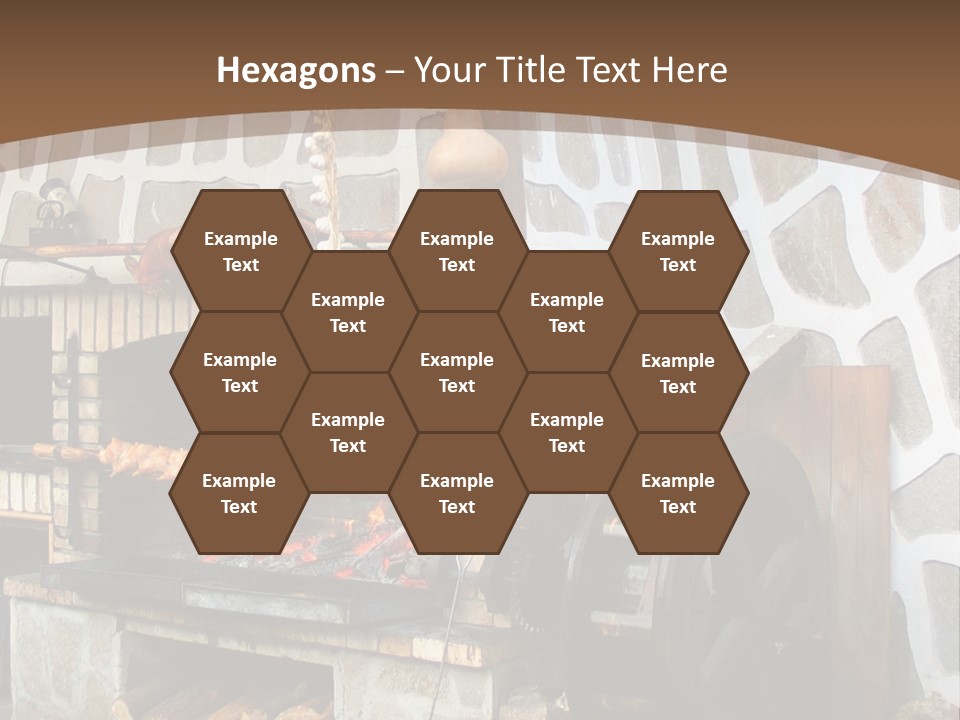 A Brick Oven With A Large Wheel On Top Of It PowerPoint Template