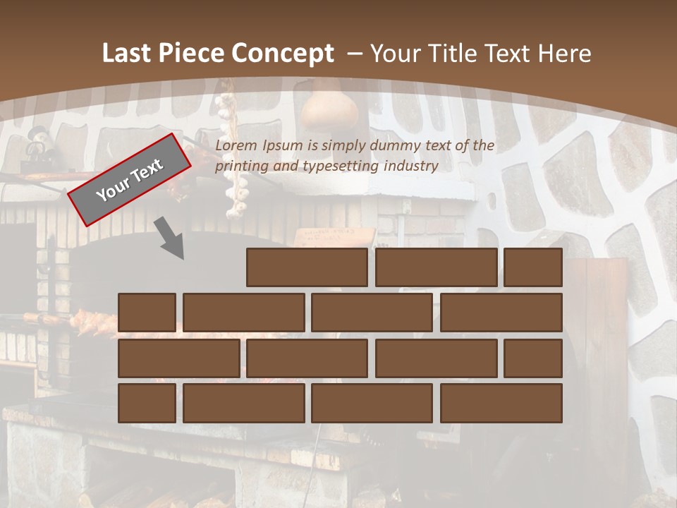 A Brick Oven With A Large Wheel On Top Of It PowerPoint Template