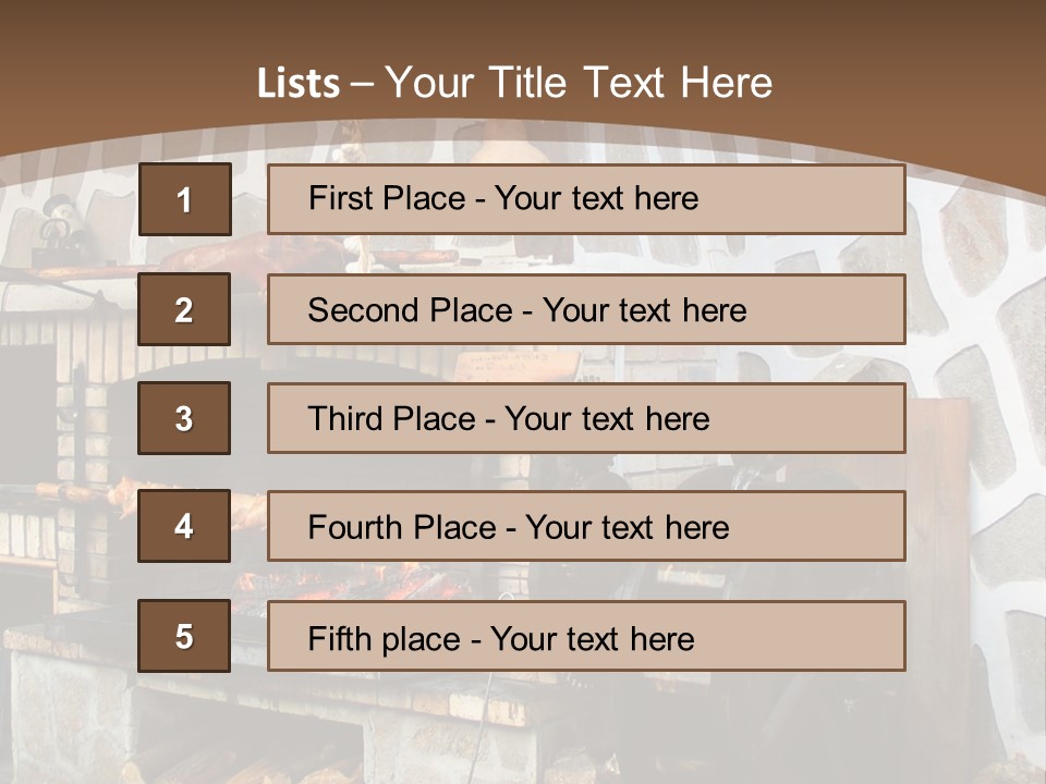 A Brick Oven With A Large Wheel On Top Of It PowerPoint Template