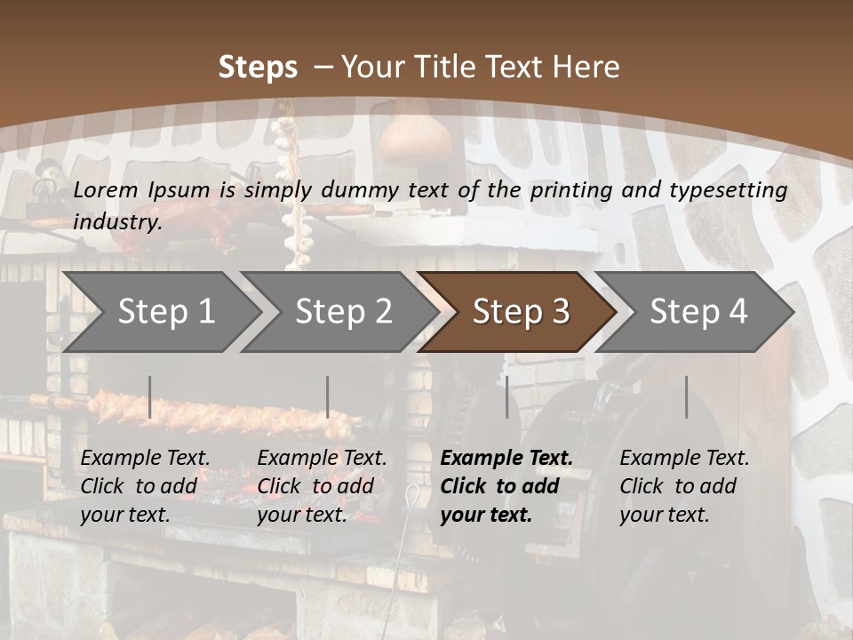 A Brick Oven With A Large Wheel On Top Of It PowerPoint Template