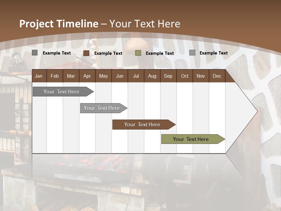 A Brick Oven With A Large Wheel On Top Of It PowerPoint Template