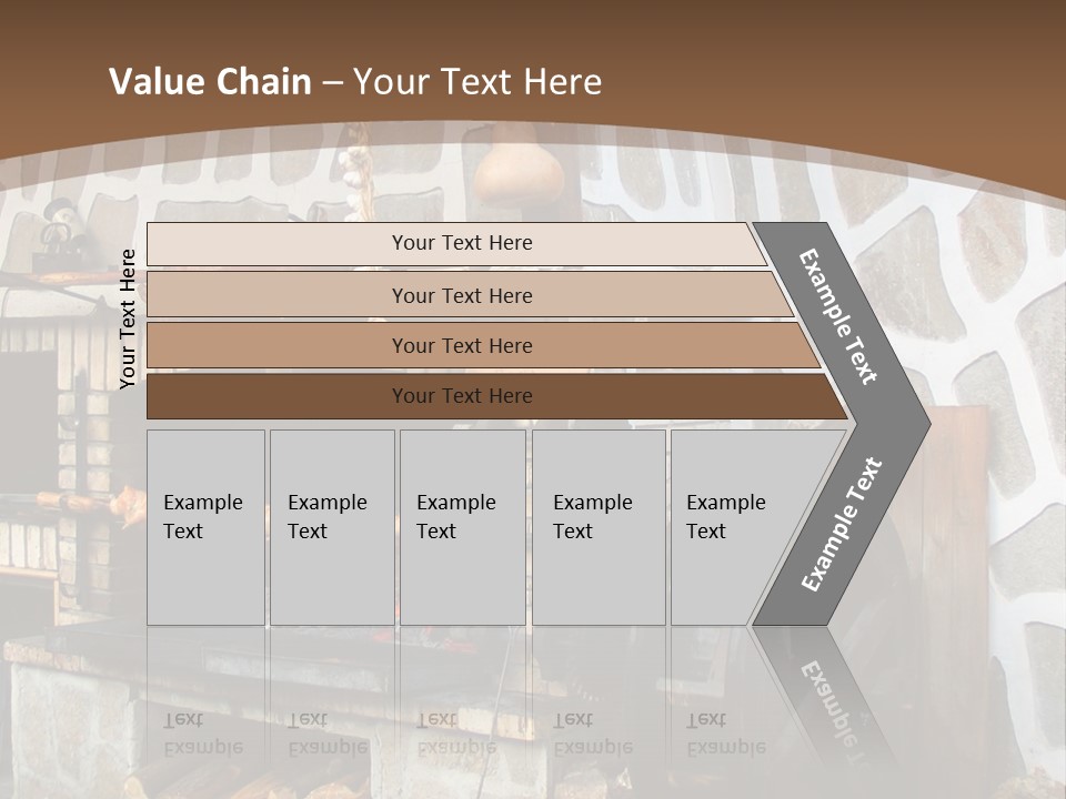 A Brick Oven With A Large Wheel On Top Of It PowerPoint Template
