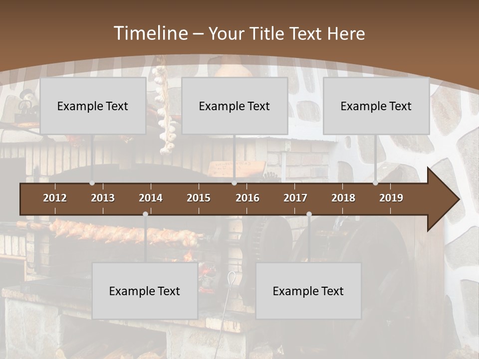 A Brick Oven With A Large Wheel On Top Of It PowerPoint Template