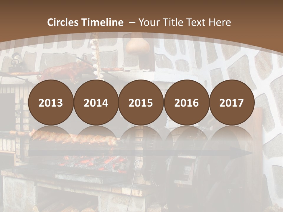 A Brick Oven With A Large Wheel On Top Of It PowerPoint Template