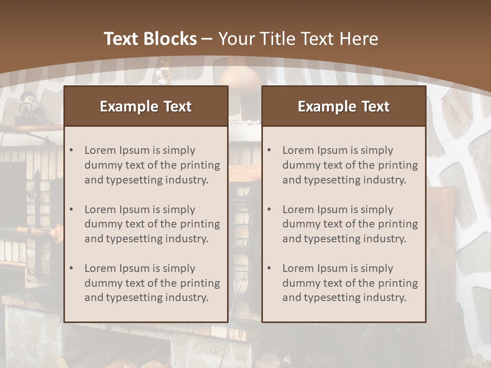 A Brick Oven With A Large Wheel On Top Of It PowerPoint Template