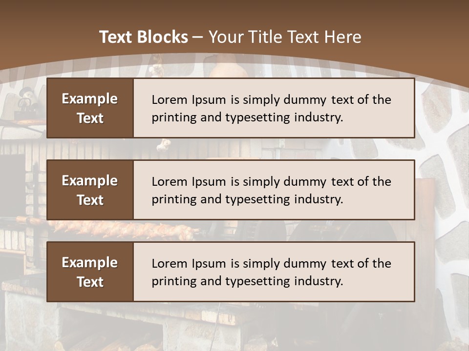 A Brick Oven With A Large Wheel On Top Of It PowerPoint Template